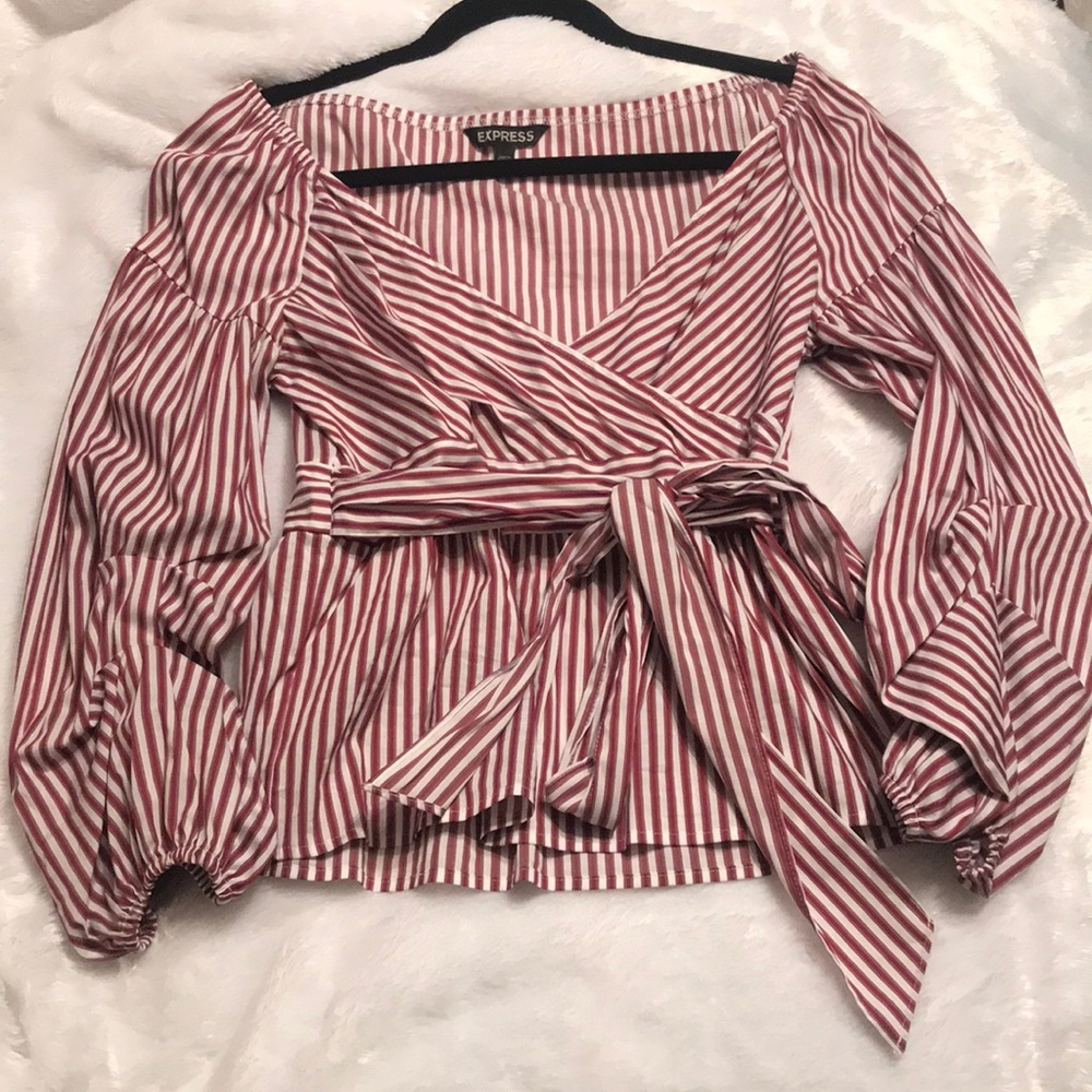 Express Pink Top with ruffle sleeves